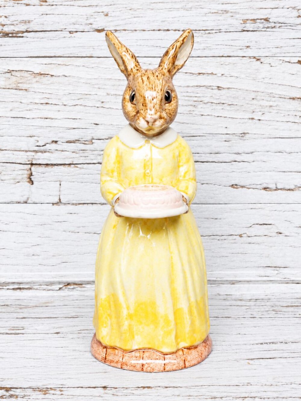60th Anniversary Bunnykins DB 137 Figurine, Royal Doulton Bunny & Cake
